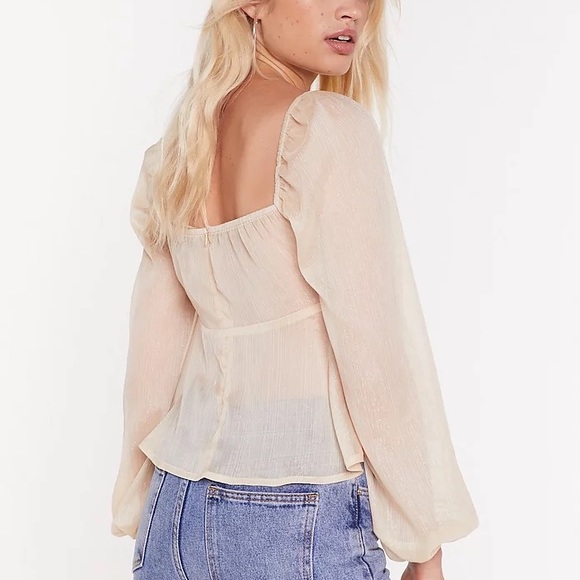 Nasty Gal Metallic Floaty Blouse (size 8) - Picture 2 of 6